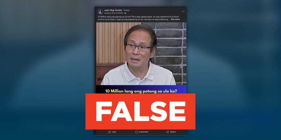 FACT CHECK: Atong Ang never offered to triple the ₱10-million bounty on flood control scandal masterminds