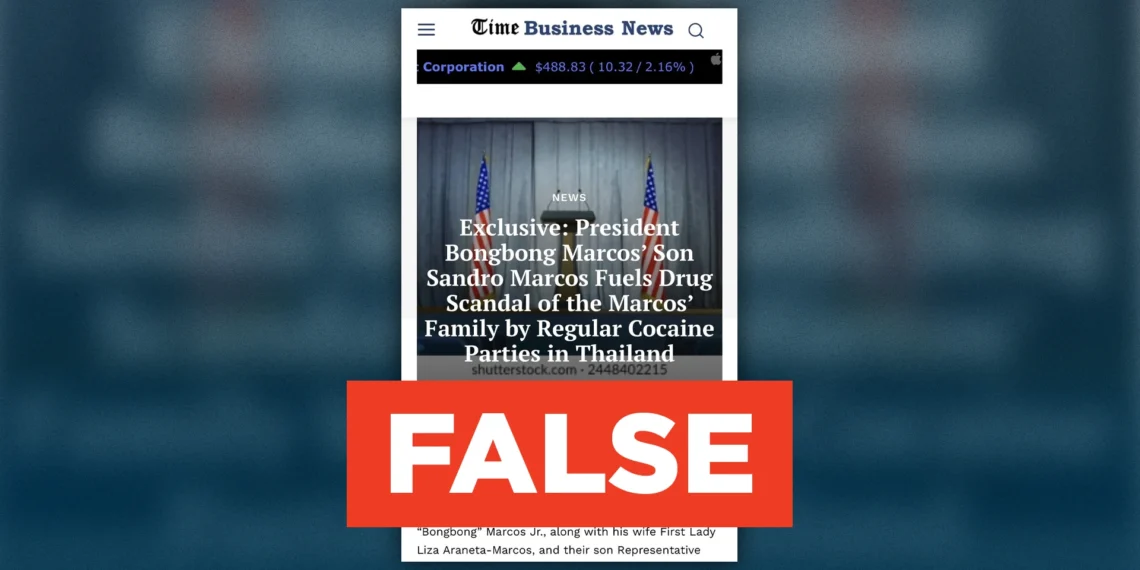 FACT CHECK: There is no verified evidence that Sandro Marcos uses illegal drugs or hosts parties in Thailand