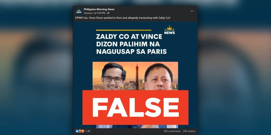 FACT CHECK: Vince Dizon did not transact with Zaldy Co. in Paris
