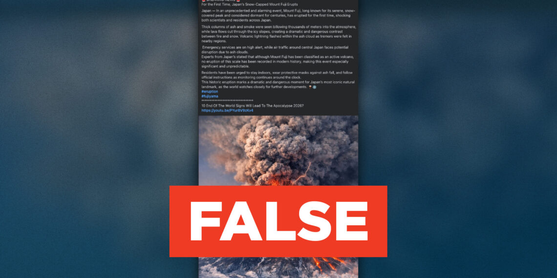 FACT CHECK: AI-generated photo falsely shows Mount Fuji eruption