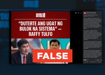 FACT CHECK: No evidence Senator Raffy Tulfo said “Duterte ang ugat ng bulok na sistema”