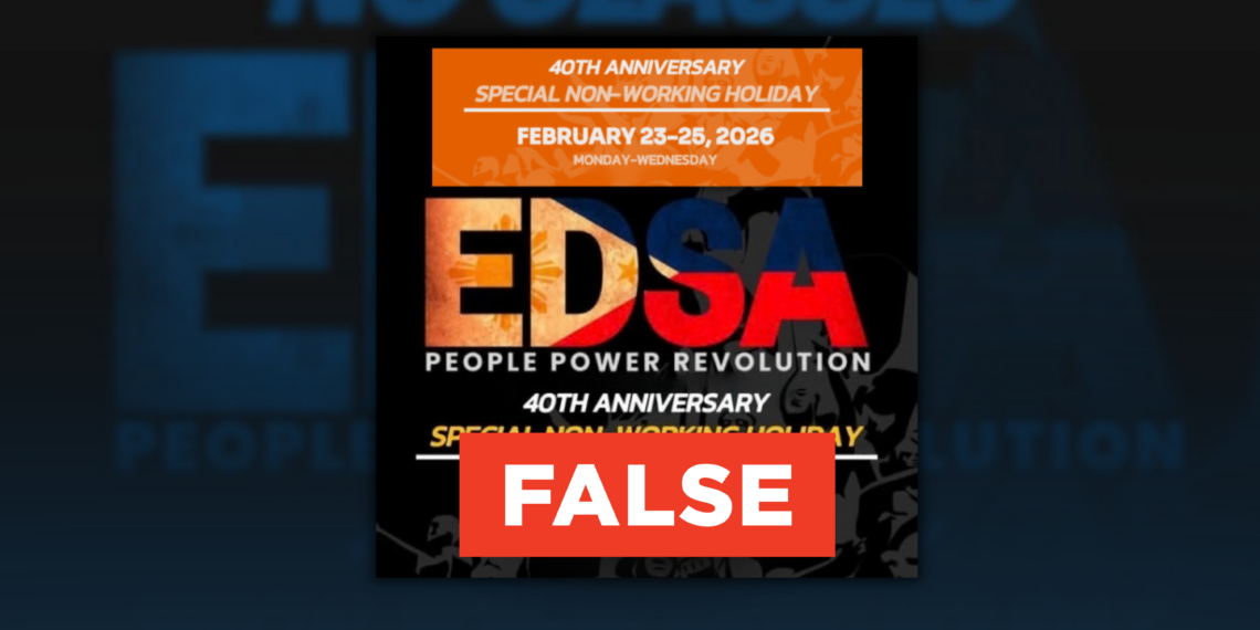 FACT CHECK: Walang three-day no classes kaugnay ng paggunita sa 40th Anniversary ng EDSA People Power Revolution