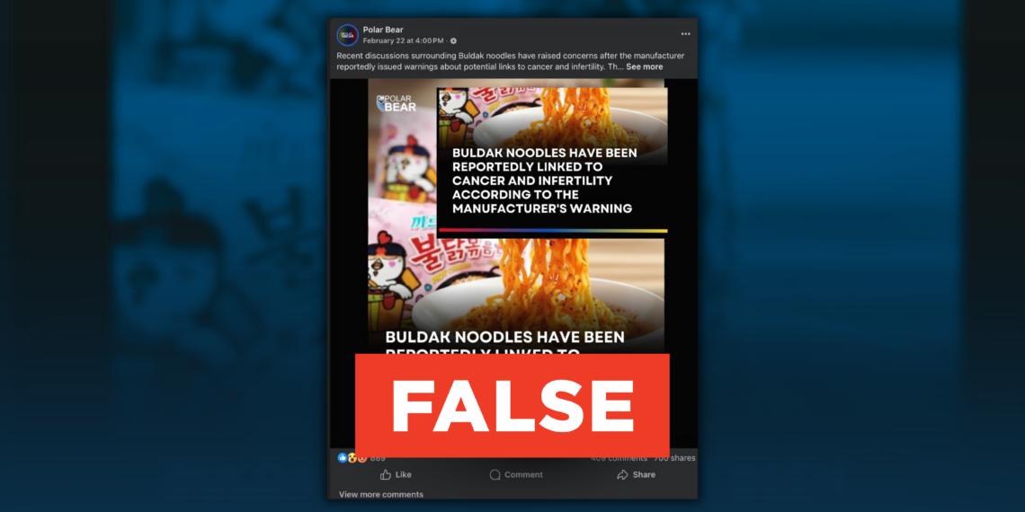 FACT CHECK: Buldak noodles do not carry official cancer or infertility warnings