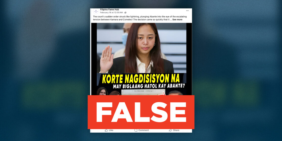 FACT CHECK: Supreme Court did not order expulsion of Rep. Bienvenido Abante Jr.