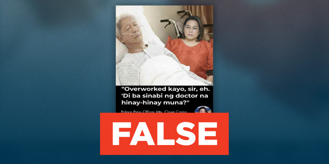 FACT CHECK: No verified statement that Palace official said Marcos was ‘overworked’ in hospital