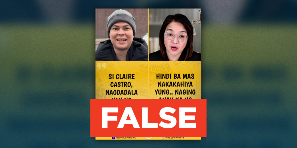 FACT CHECK: Vice President Sara Duterte and Palace Press Officer Claire Castro did not exchange blows on “being a shame to the country.”