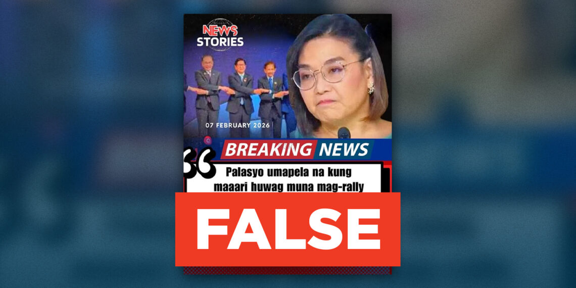 FACT CHECK: Usec. Claire Castro did not ask for the temporary ban of rallies during the ASEAN Summit 2026 duration.