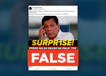 FACT CHECK: Duterte has not returned to Davao City amid ICC proceedings