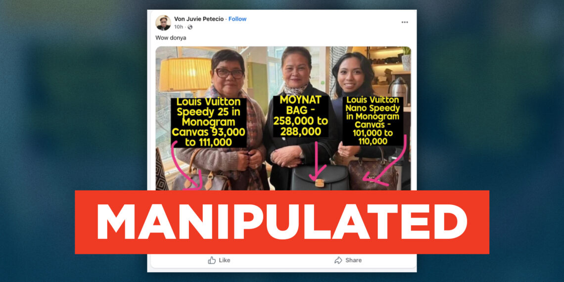 FACT CHECK: Viral photo of drug war victim relatives holding designer bags is manipulated