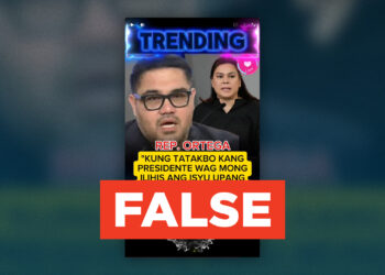 FACT CHECK: La Union Rep. Paolo Ortega did not accuse Vice President Sara Duterte of using the 18 marines’ revelations to cover up her impeachment complaint.