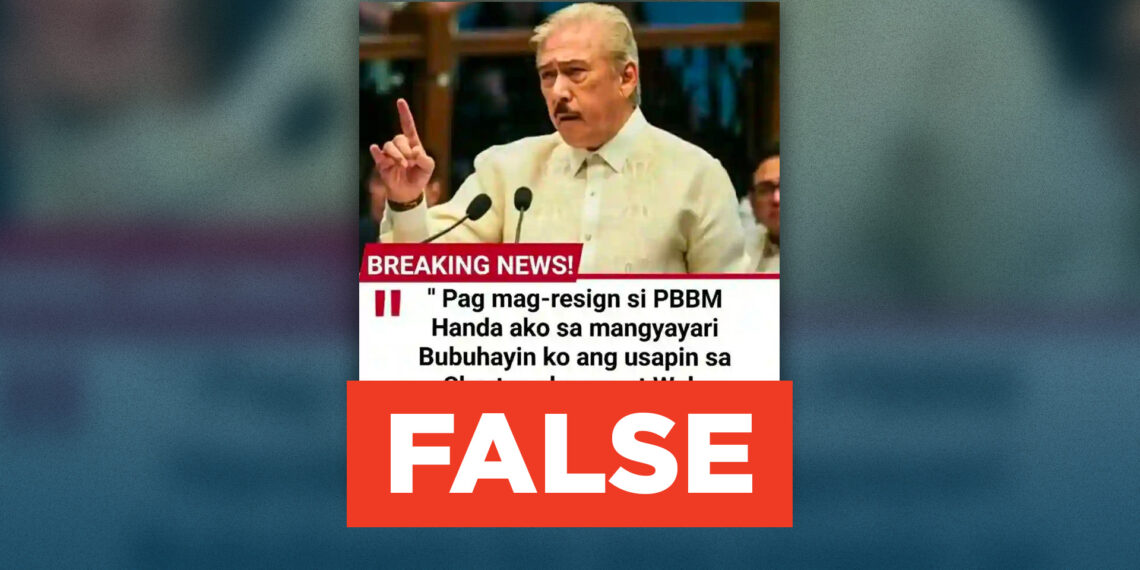 FACT CHECK: Senate President Tito Sotto does not want to be the prime minister of the Philippines