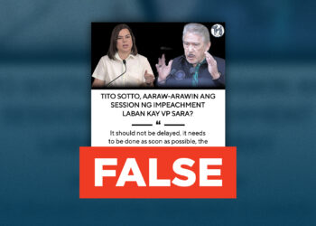 FACT CHECK: Sen. Tito Sotto did not say impeachment proceedings against VP Sara Duterte will be held everyday.