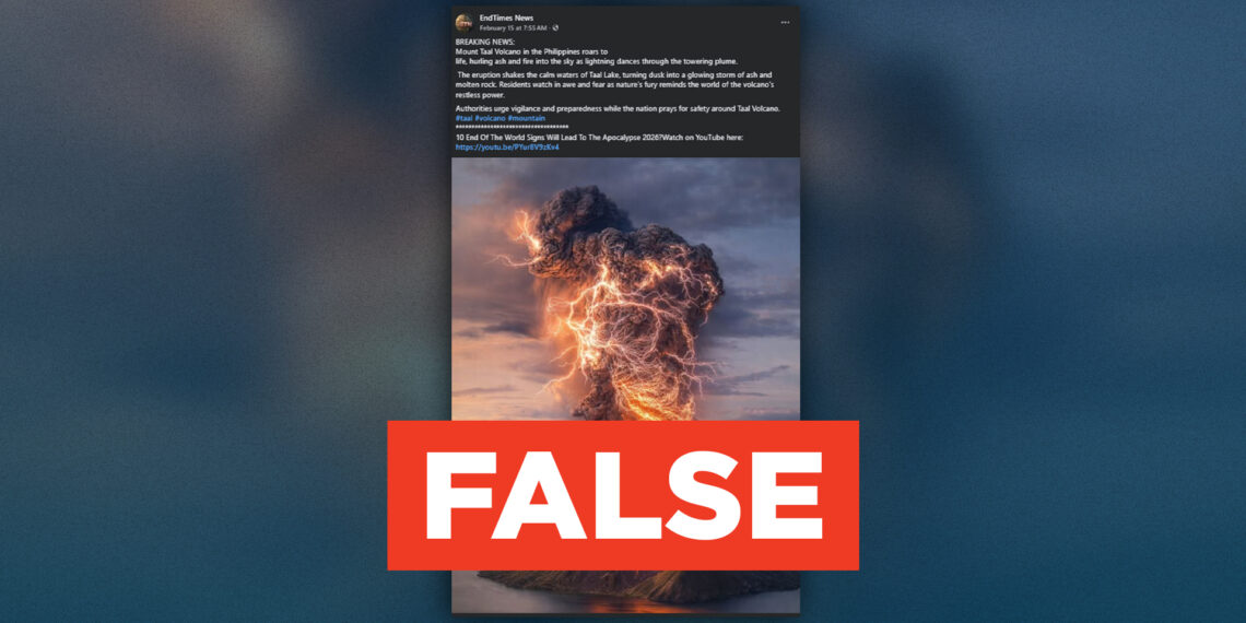 FACT CHECK: Viral post falsely claims massive lightning-filled eruption of Taal Volcano