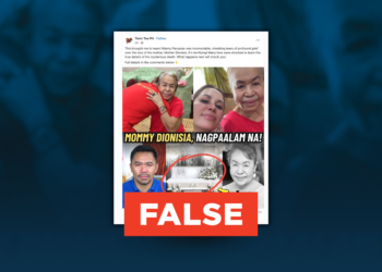 FACT CHECK: No reports confirm the death of Dionisia “Mommy D” Pacquiao