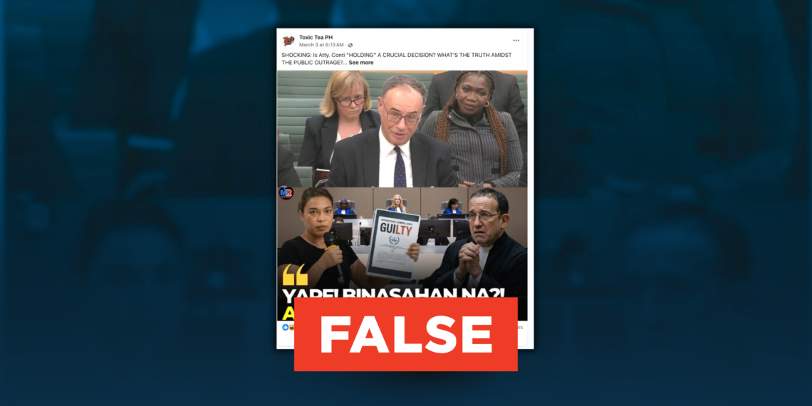 FACT CHECK: Kristina Conti has no insider influence over ICC ruling in Duterte case
