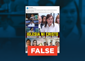 FACT CHECK: Iglesia ni Cristo has not endorsed a Sara Duterte–Rodante Marcoleta tandem for 2028