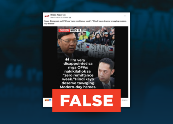 FACT CHECK: No proof Rep. Lordan Suan criticized OFWs over “zero remittance week”
