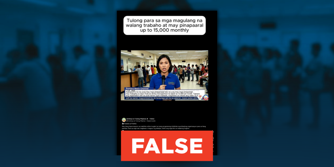 FACT CHECK: No government program offers ₱15,000 monthly aid to unemployed parents