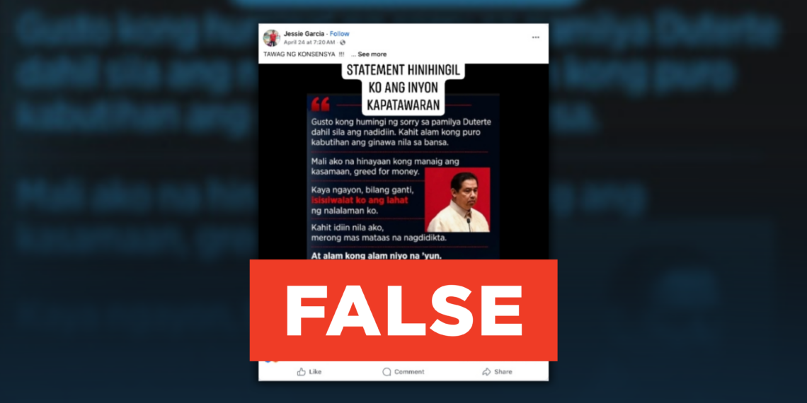 FACT CHECK: Romualdez did not apologize to Duterte family