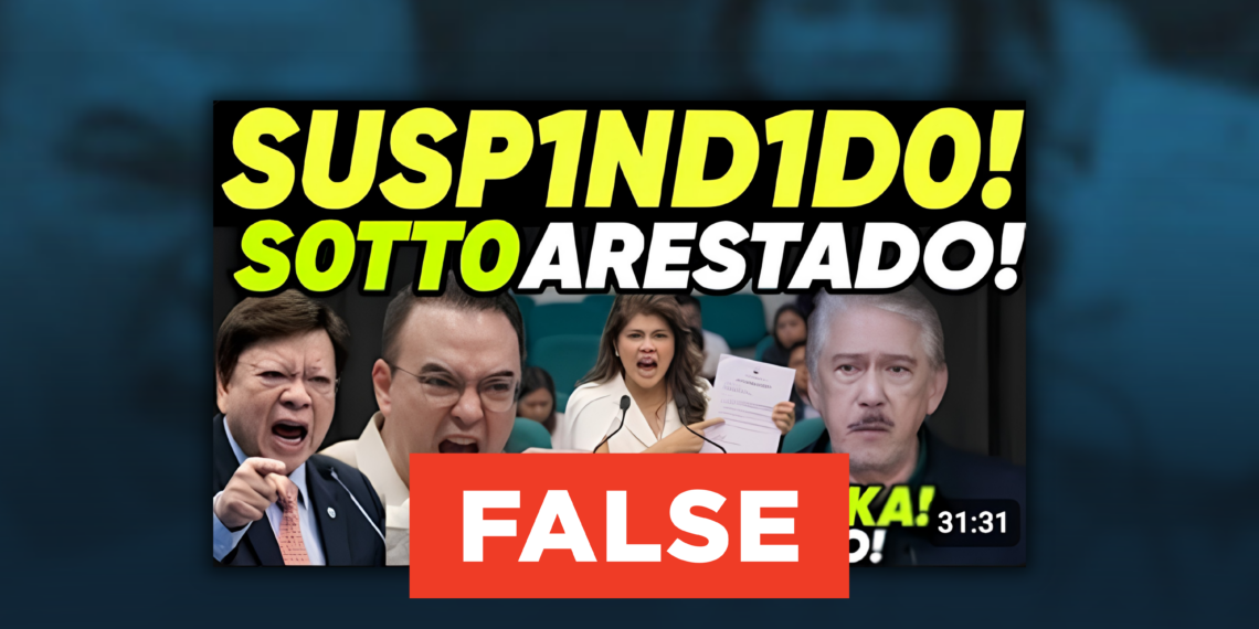 FACT CHECK: Senate President Vicente “Tito” Sotto III was NOT suspended or arrested