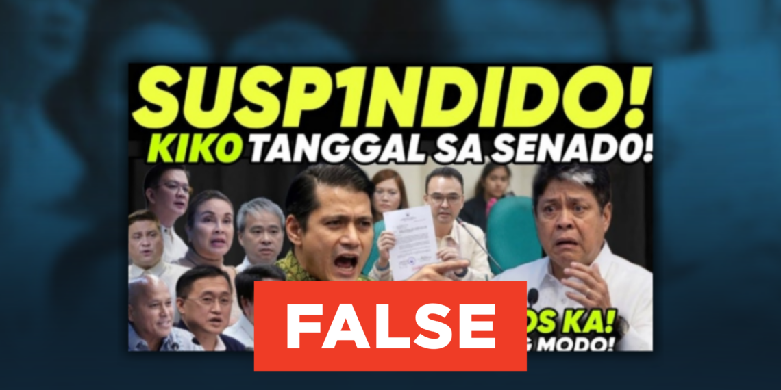 FACT CHECK: Senator Francis “Kiko” Pangilinan was NOT suspended or removed from the Senate after a confrontation with Senator Robin Padilla