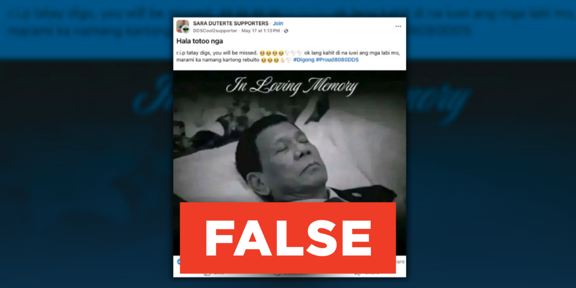 FACT CHECK: Claims that former president Rodrigo Duterte died in ICC detention are false
