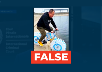 FACT CHECK: Viral “water bottle bicycle” video is AI-generated
