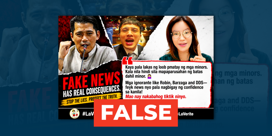 FACT CHECK: Social media commentator Lovely Granada did not accuse children of being unpunishable by the law