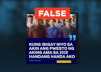 FACT CHECK: Claims that Sandro Marcos said he is ready to succeed his father in 2028 are false